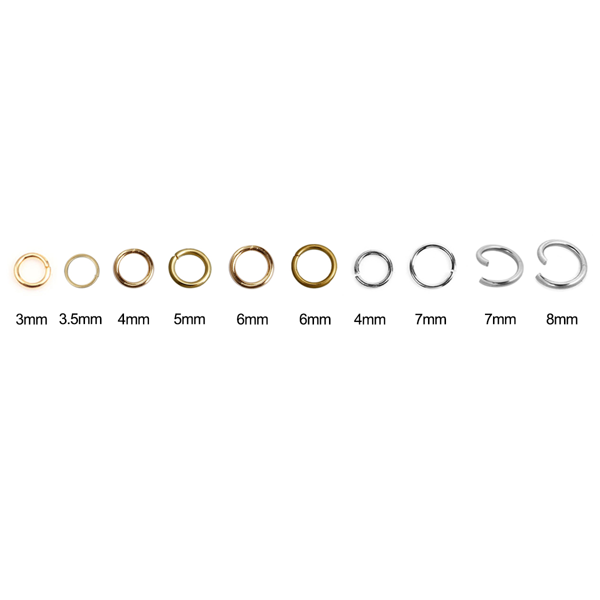 Picture of Stainless Steel Opened Jump Rings Findings Round Gold Plated 3.5mm( 1/8") Dia, 50 PCs