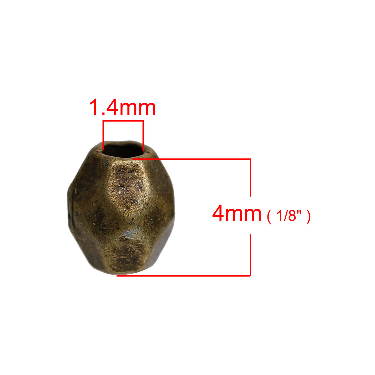 Picture of Zinc Based Alloy Spacer Beads Drum Antique Bronze 4mm x 3mm, Hole: Approx 1.4mm, 500 PCs