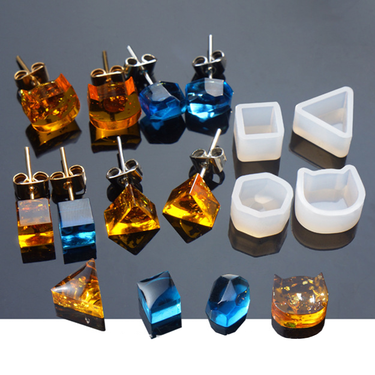 Picture of Silicone Resin Mold For Jewelry Making Square White 7mm( 2/8") x 7mm( 2/8"), 5 PCs