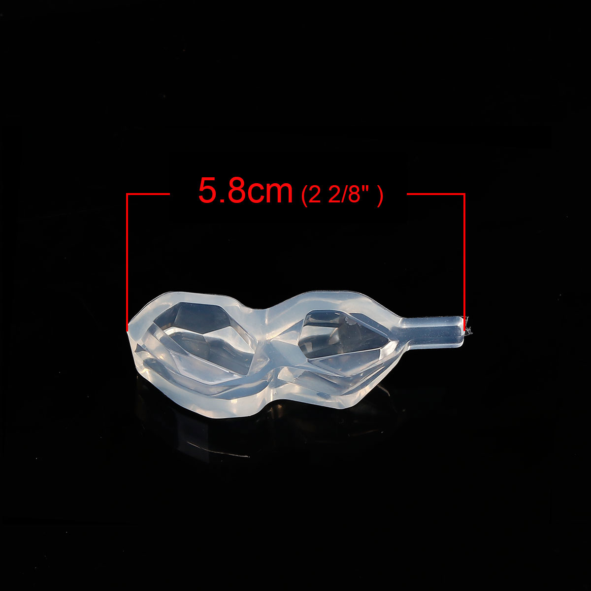 Picture of Silicone Resin Mold For Jewelry Making Faceted Irregular White 58mm(2 2/8") x 18mm( 6/8"), 1 Piece