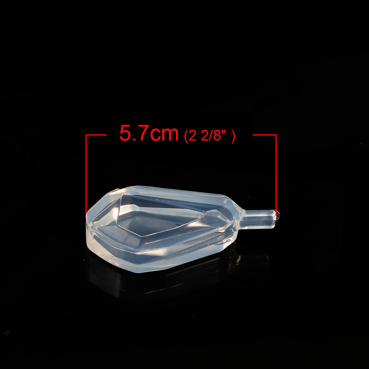 Picture of Silicone Resin Mold For Jewelry Making Faceted Irregular White 57mm(2 2/8") x 24mm(1"), 1 Piece