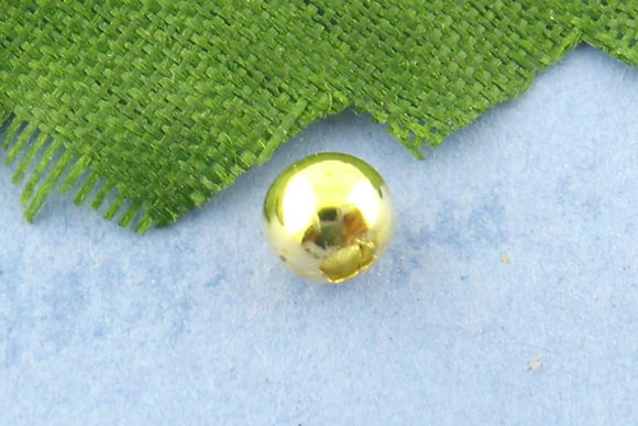 Picture of Iron Based Alloy Spacer Beads Round Gold Plated About 4mm Dia, Hole:Approx 1.7mm, 500 PCs