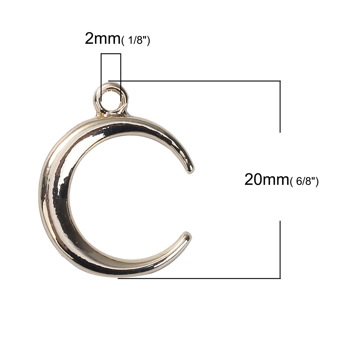 Picture of Zinc Based Alloy Charms Crescent Moon Double Horn Gold Plated 20mm( 6/8") x 16mm( 5/8"), 5 PCs