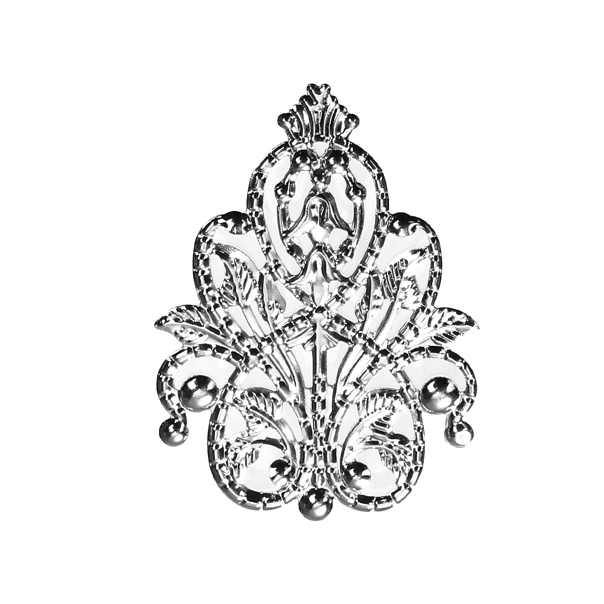 Picture of Iron Based Alloy Embellishments Crown Silver Tone Filigree Carved 48mm(1 7/8") x 35mm(1 3/8"), 30 PCs