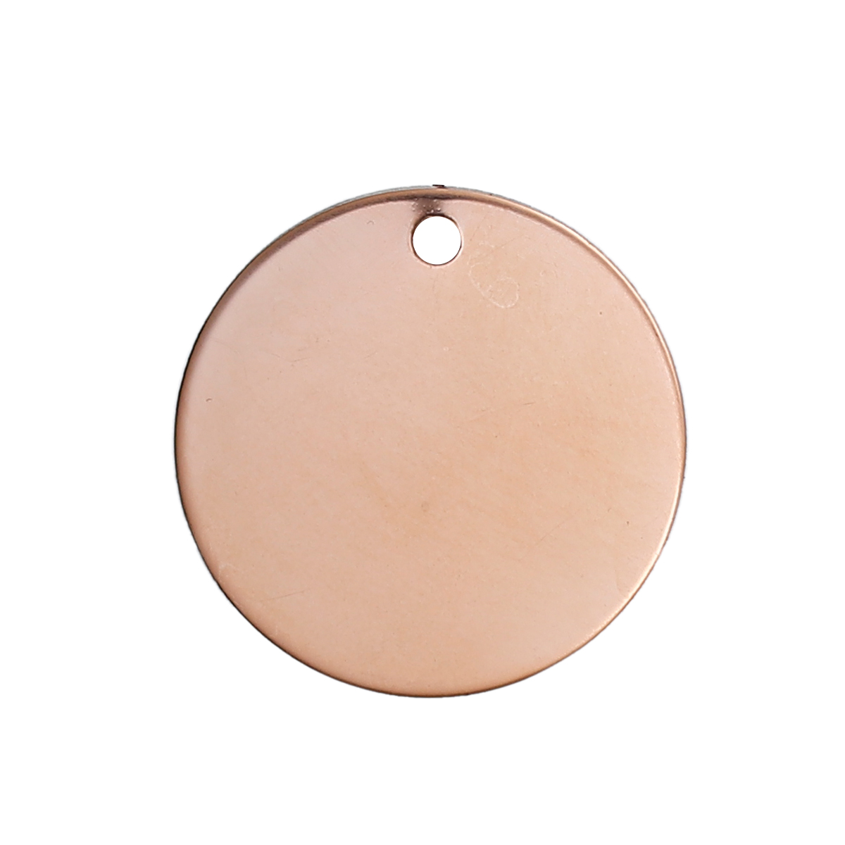 Picture of Stainless Steel Blank Stamping Tags Pendants Round Rose Gold One-sided Polishing 30mm Dia., 2 PCs