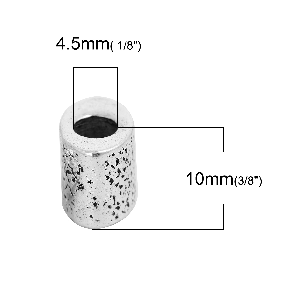 Picture of Zinc Based Alloy Spacer Beads Oval Antique Silver 12mm x 10mm, Hole: Approx 4.5mm, 5 PCs