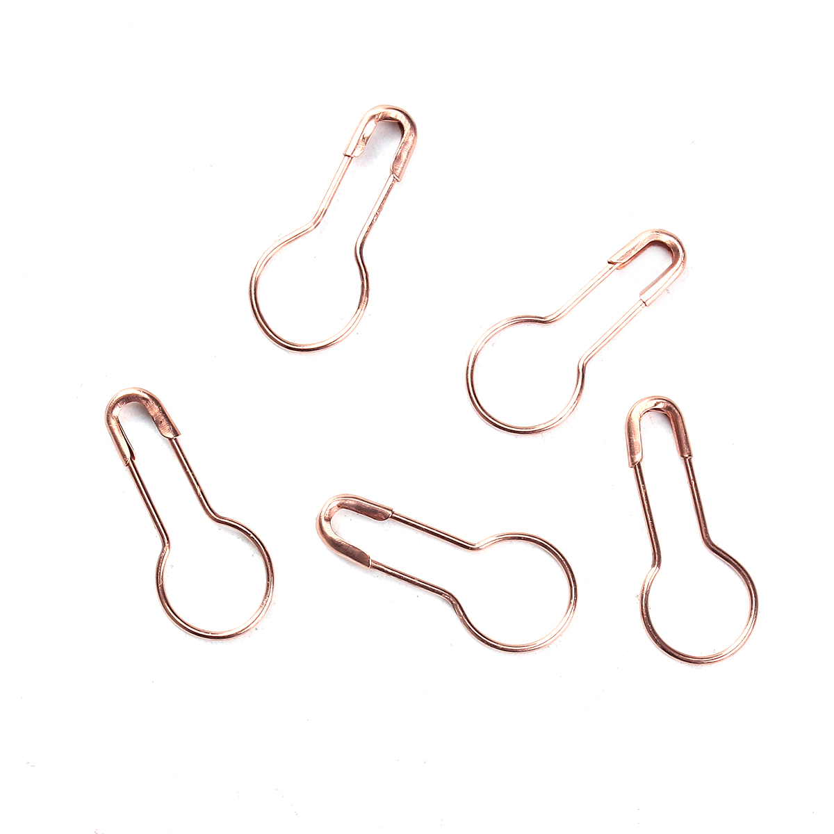 Picture of Copper Safety Pin Brooches Findings Rose Gold 22mm( 7/8") x 10mm( 3/8"), 100 PCs