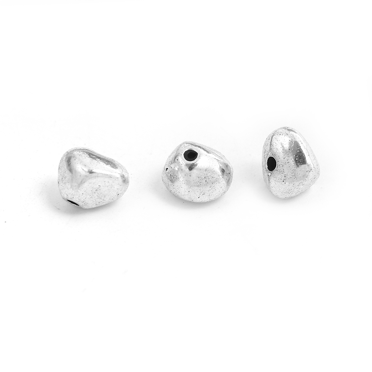 Picture of Zinc Based Alloy Spacer Beads Irregular Antique Silver 8mm x 8mm, Hole: Approx 1.4mm, 50 PCs