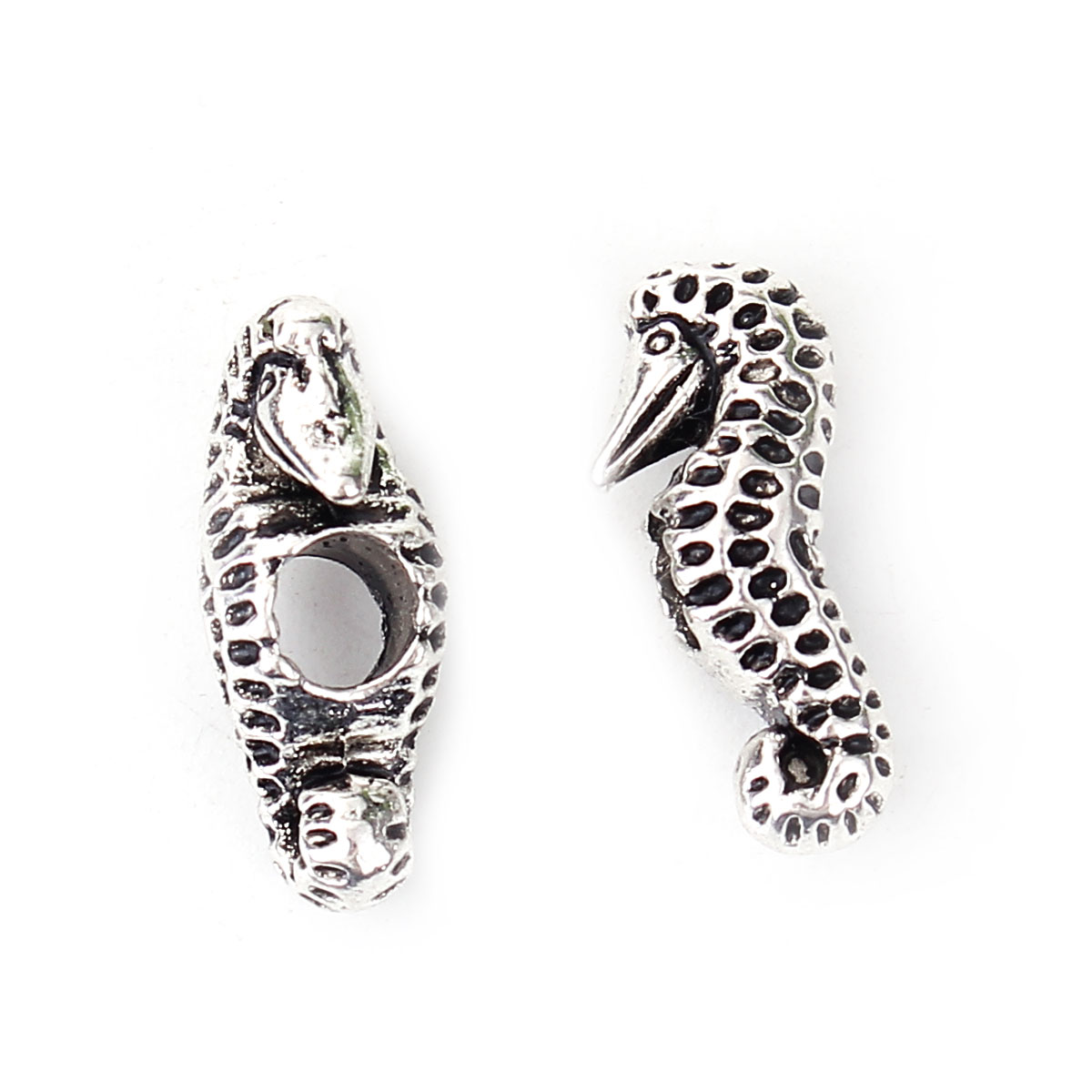 Picture of Zinc Based Alloy Spacer Beads Seahorse Animal Antique Silver 20mm x 8mm, Hole: Approx 4.6mm, 30 PCs