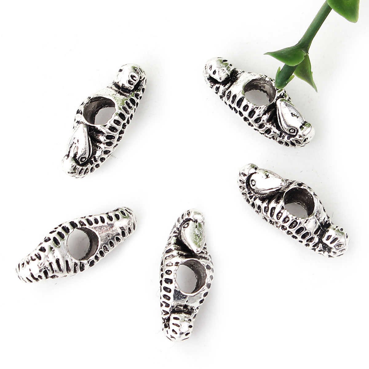 Picture of Zinc Based Alloy Spacer Beads Seahorse Animal Antique Silver 20mm x 8mm, Hole: Approx 4.6mm, 30 PCs