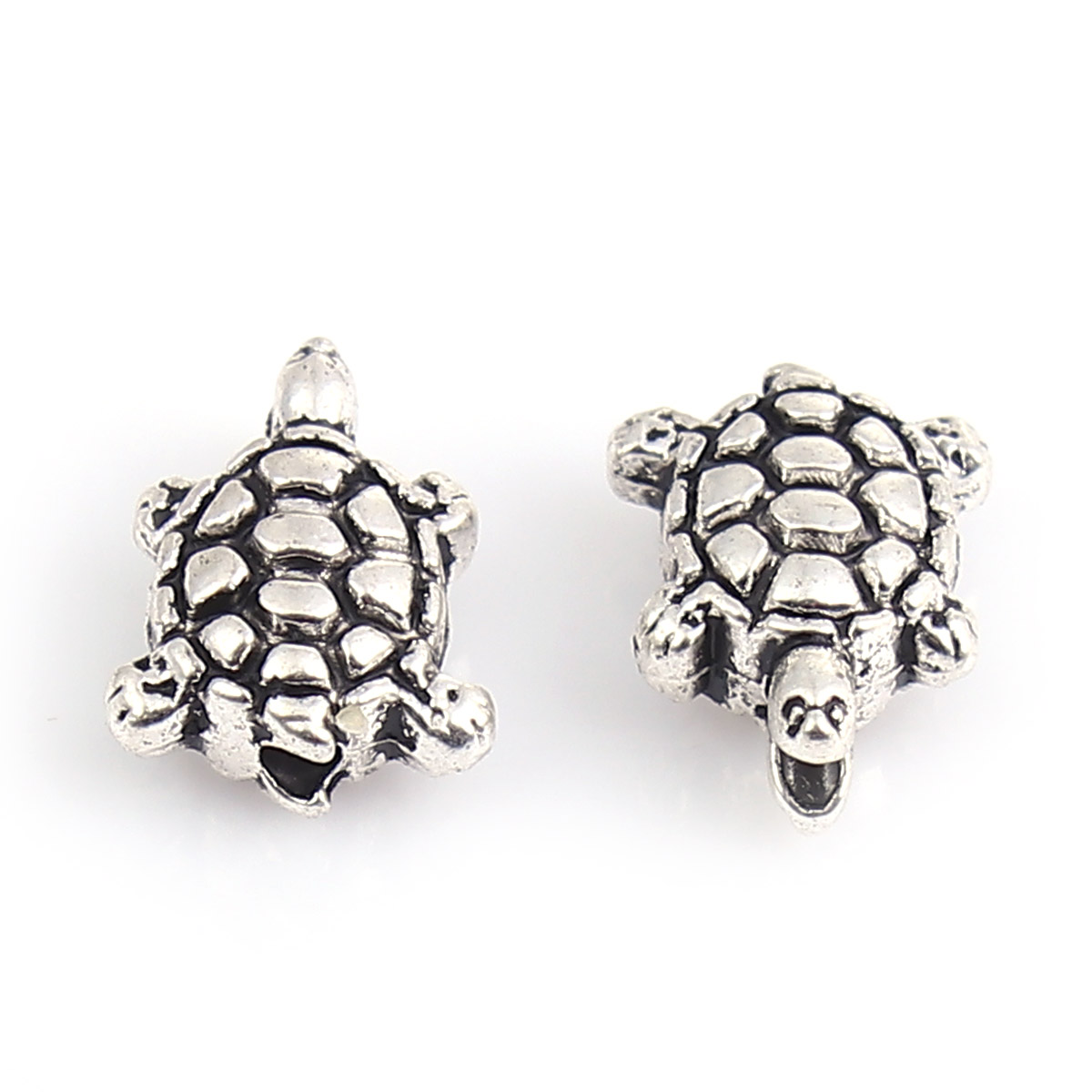 Picture of Zinc Based Alloy Ocean Jewelry Spacer Beads Tortoise Animal Antique Silver 10mm x 8mm, Hole: Approx 1.2mm, 100 PCs