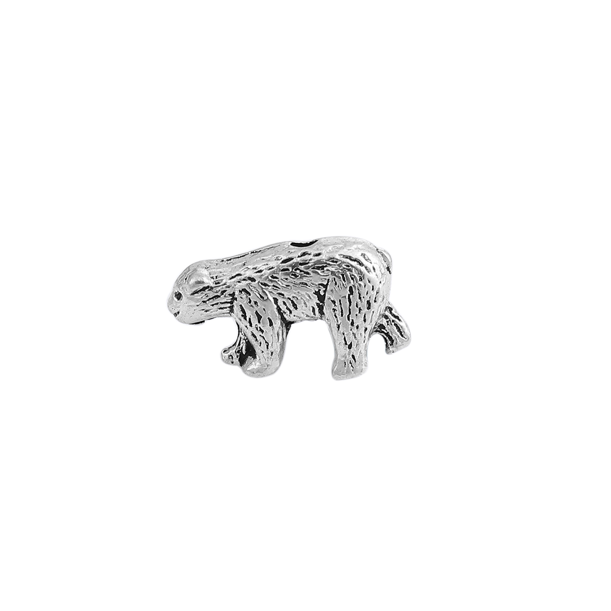 Picture of Zinc Based Alloy Spacer Beads Bear Animal Antique Silver 16mm x 10mm, Hole: Approx 1.4mm, 50 PCs