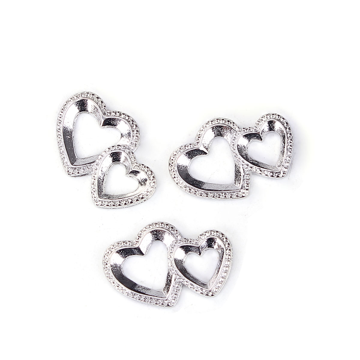 Picture of Zinc Based Alloy Embellishments Heart Silver Tone 20mm( 6/8") x 13mm( 4/8"), 20 PCs