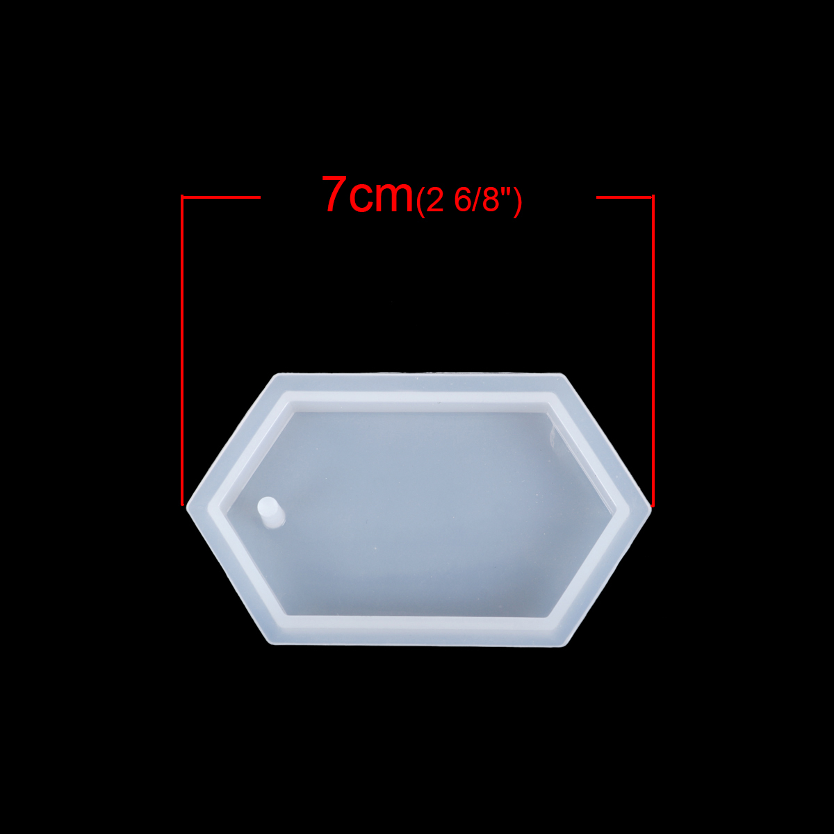 Picture of Silicone Resin Mold For Jewelry Making Hexagon White 70mm(2 6/8") x 38mm(1 4/8"), 1 Piece