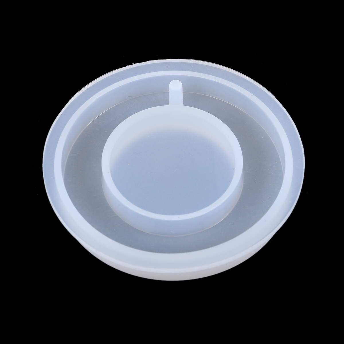 Picture of Silicone Resin Mold For Jewelry Making Round White 7cm(2 6/8") Dia., 1 Piece
