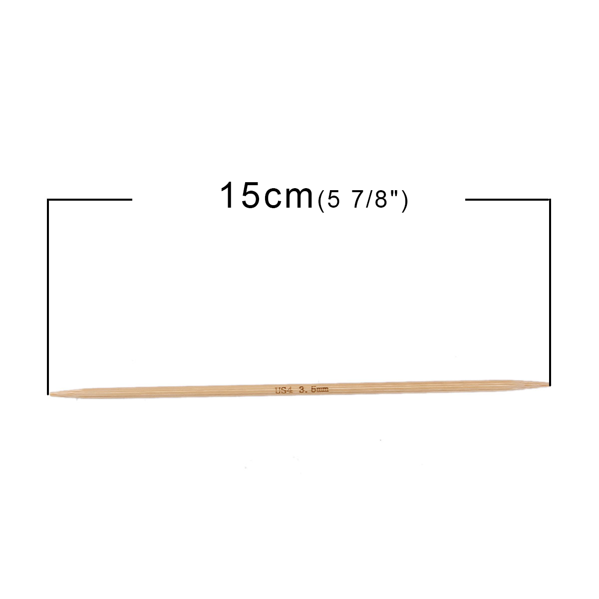 (US4 3.5mm) 竹 ダブルポイント 編み針 ナチュラル 15cm 長さ、 1 セット ( 5 個/セット) の画像