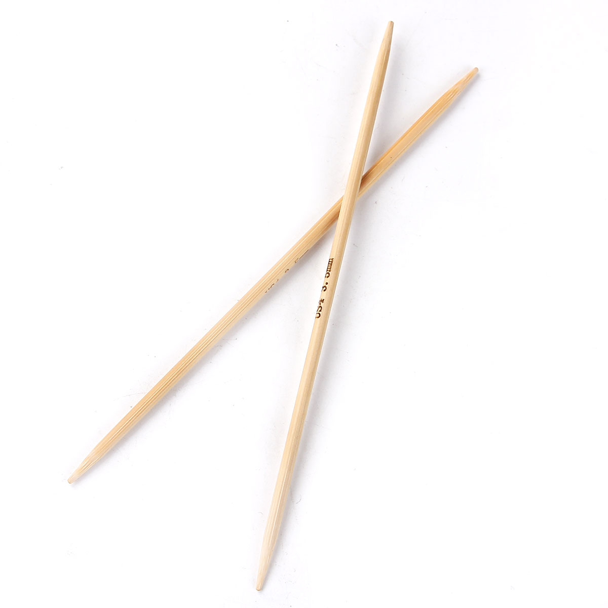 (US4 3.5mm) 竹 ダブルポイント 編み針 ナチュラル 15cm 長さ、 1 セット ( 5 個/セット) の画像
