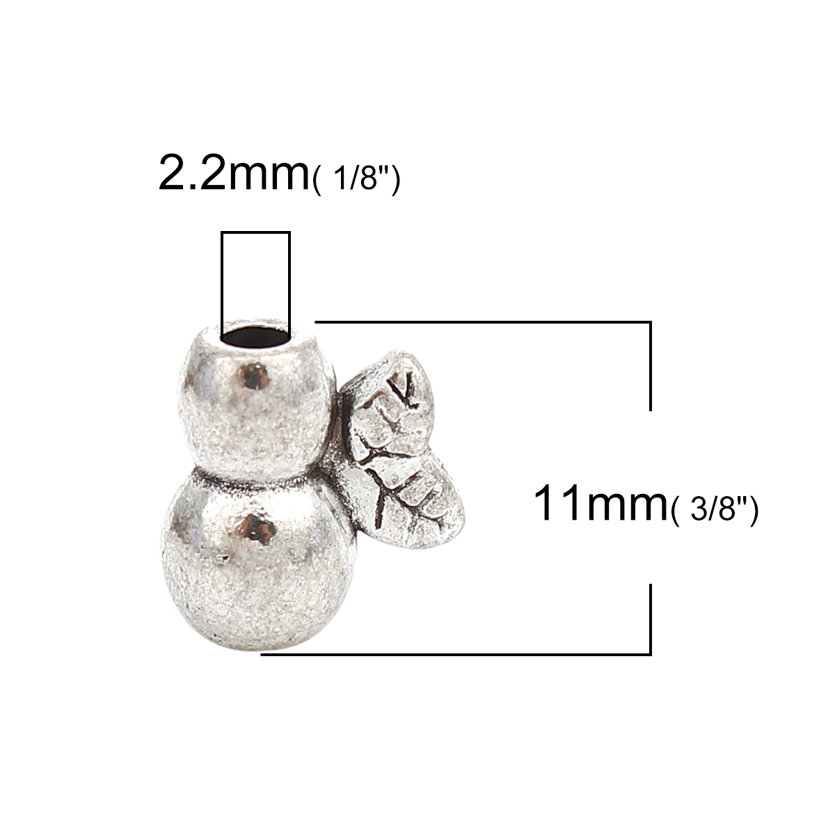 Picture of Zinc Based Alloy Spacer Beads Calabash Antique Silver 11mm x 10mm, Hole: Approx 2.2mm, 50 PCs