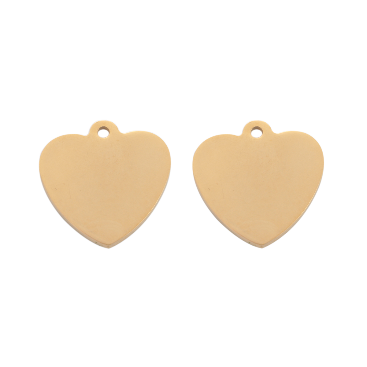 Picture of Stainless Steel Blank Stamping Tags Charms Heart Gold Plated One-sided Polishing 20mm x 20mm, 3 PCs