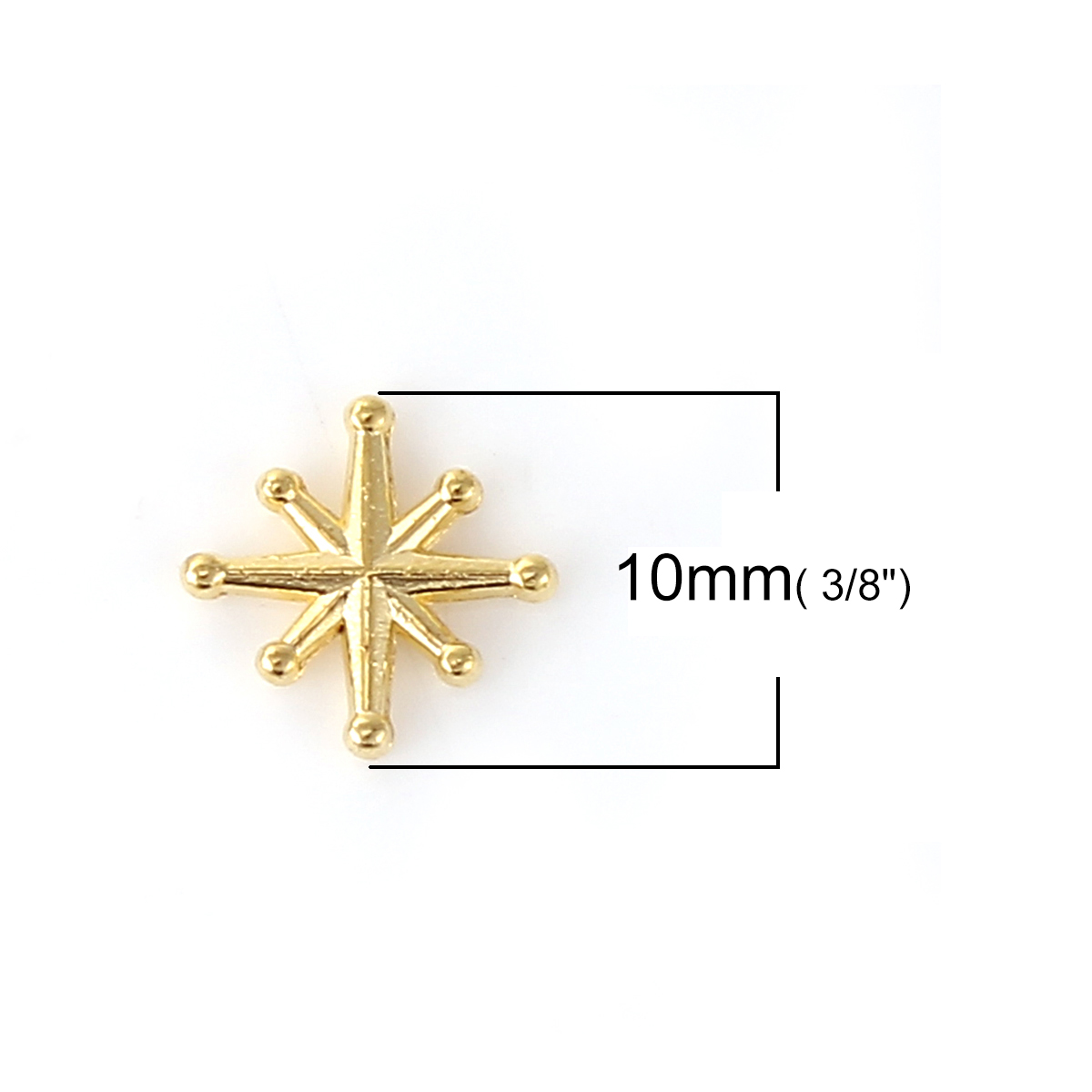 Picture of Zinc Based Alloy Resin Jewelry Tools Star Gold Plated 10mm( 3/8") x 10mm( 3/8"), 20 PCs