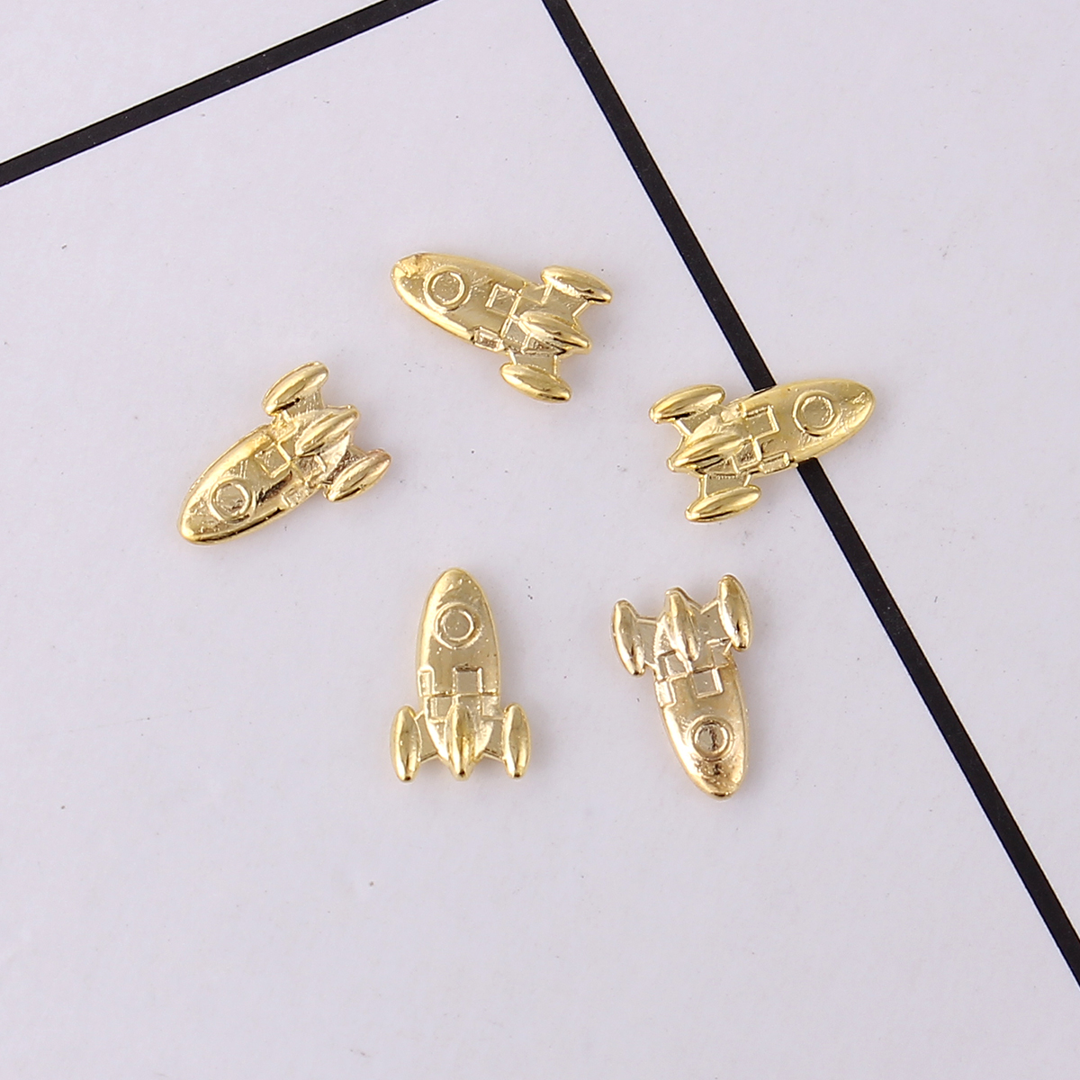 Picture of Zinc Based Alloy Resin Jewelry Tools Rocket Gold Plated 10mm( 3/8") x 6mm( 2/8"), 20 PCs