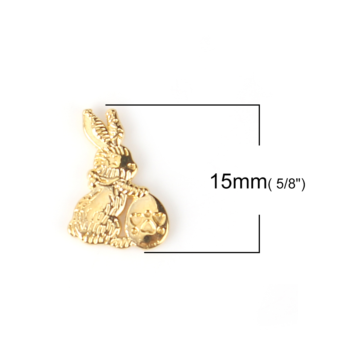 Picture of Zinc Based Alloy Resin Jewelry Tools Rabbit Animal Gold Plated 15mm( 5/8") x 11mm( 3/8"), 20 PCs