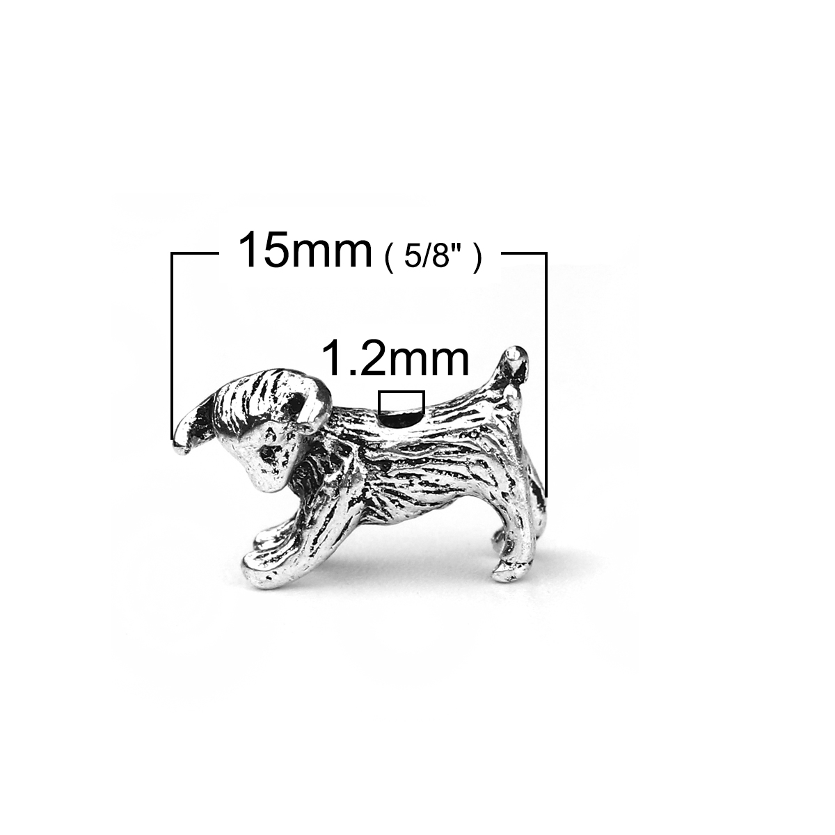 Picture of Zinc Based Alloy 3D Beads Sheep Antique Silver 15mm x 10mm, Hole: Approx 1.2mm, 20 PCs