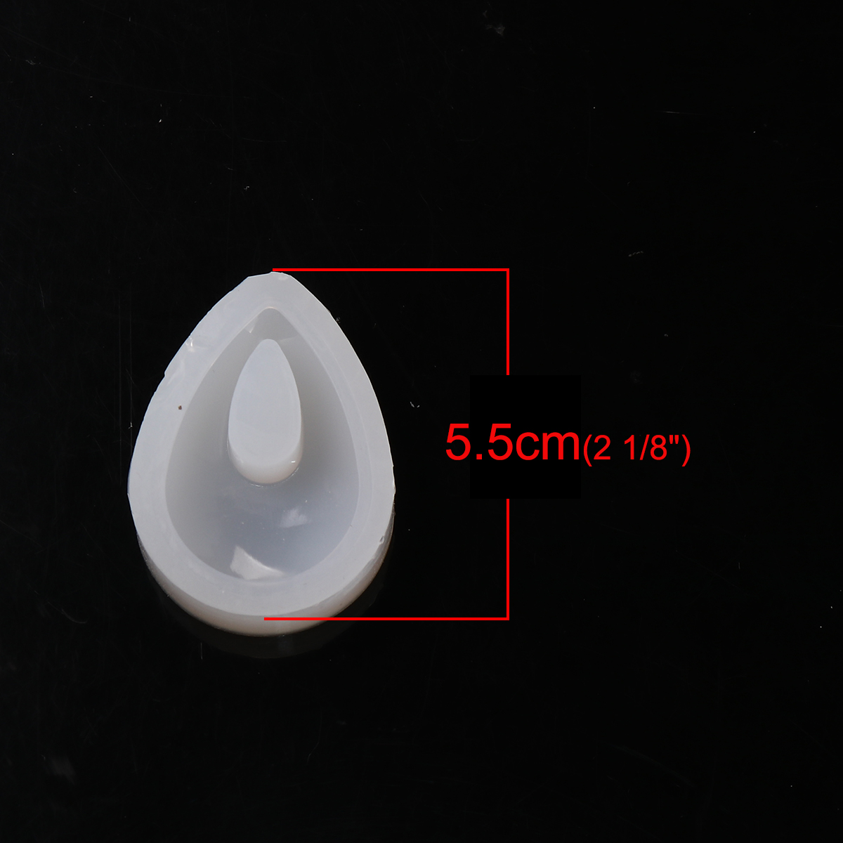 Picture of Silicone Resin Mold For Jewelry Making Drop White 55mm(2 1/8") x 41mm(1 5/8"), 2 PCs