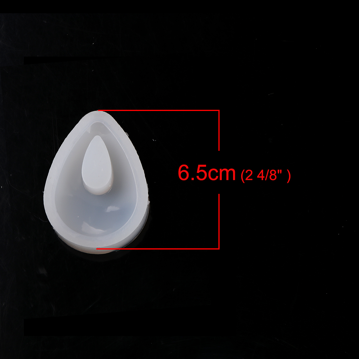 Picture of Silicone Resin Mold For Jewelry Making Drop White 65mm(2 4/8") x 47mm(1 7/8"), 2 PCs