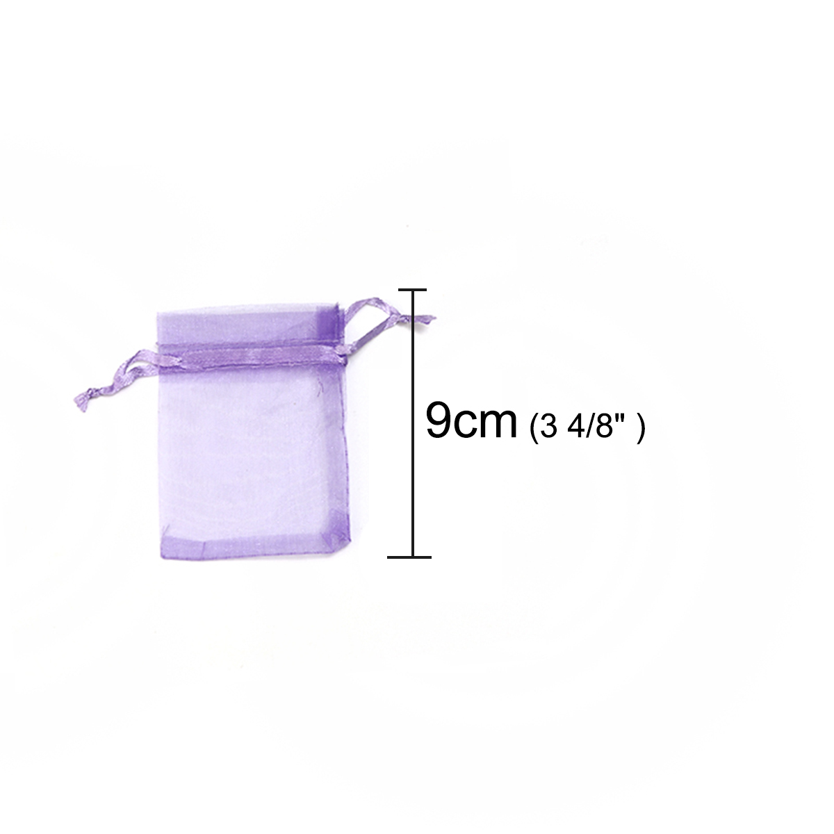 結婚祝い ギフト オーガンジー袋 巾着袋 アクセサリーバック ラッピング  描画可能 長方形 紫 （使用可能なスペース: 7x7cm ) 9cm x 7cm、 50 個 の画像