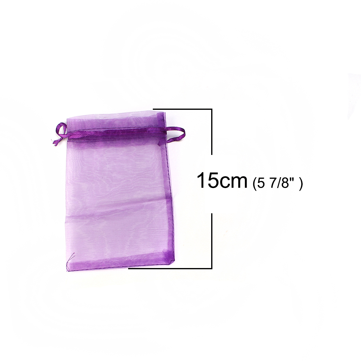 Picture of Wedding Gift Organza Jewelry Bags Drawstring Rectangle Dark Purple (Usable Space: 13x10cm) 15cm(5 7/8") x 10cm(3 7/8"), 20 PCs