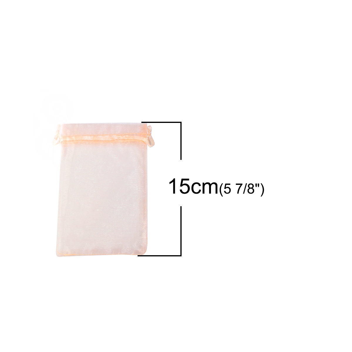 Picture of Wedding Gift Organza Jewelry Bags Drawstring Rectangle Orange Pink (Usable Space: 13x10cm) 15cm(5 7/8") x 10cm(3 7/8"), 20 PCs