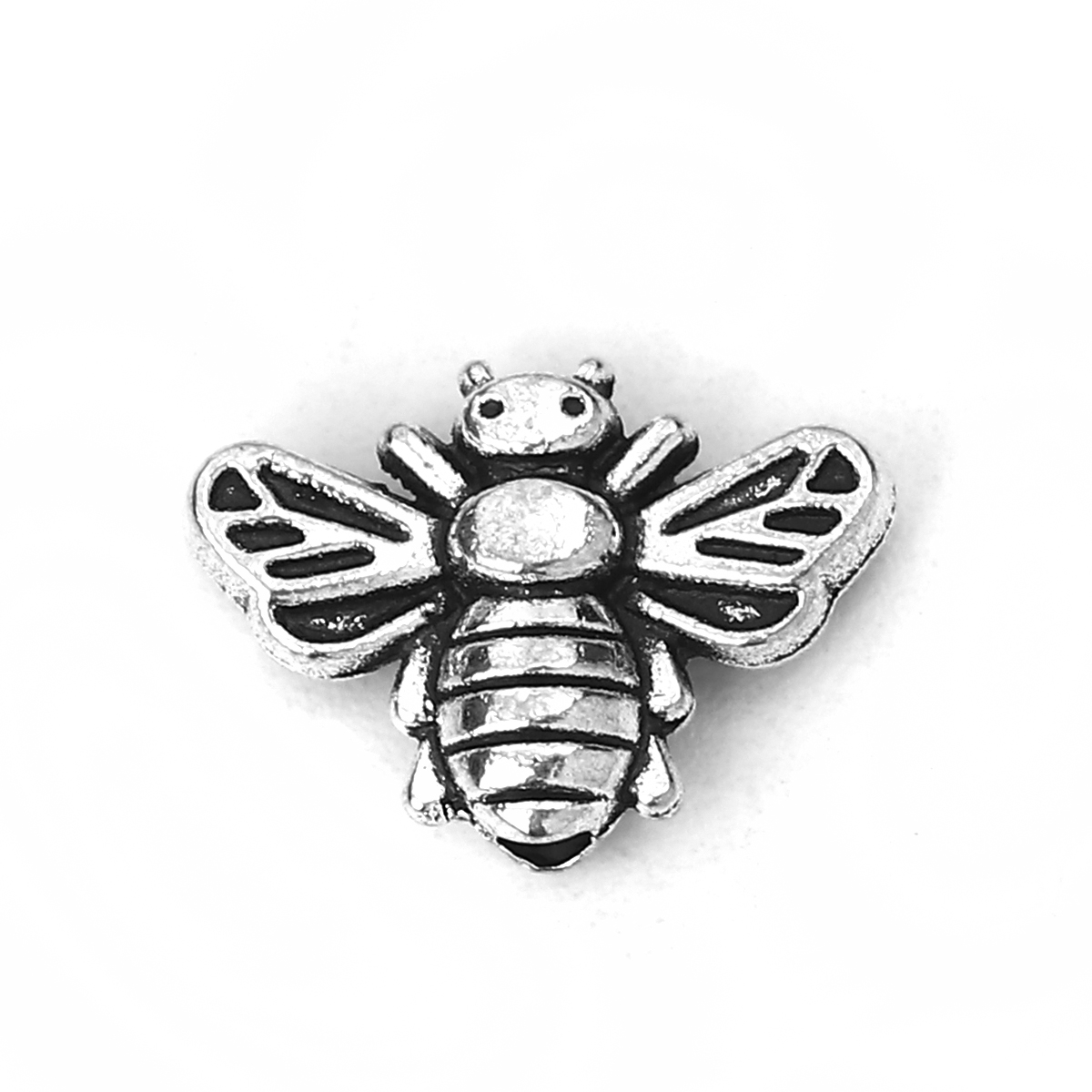 Picture of Zinc Based Alloy Spacer Beads Bee Animal Antique Silver 13mm x 9mm, Hole: Approx 1.3mm, 100 PCs