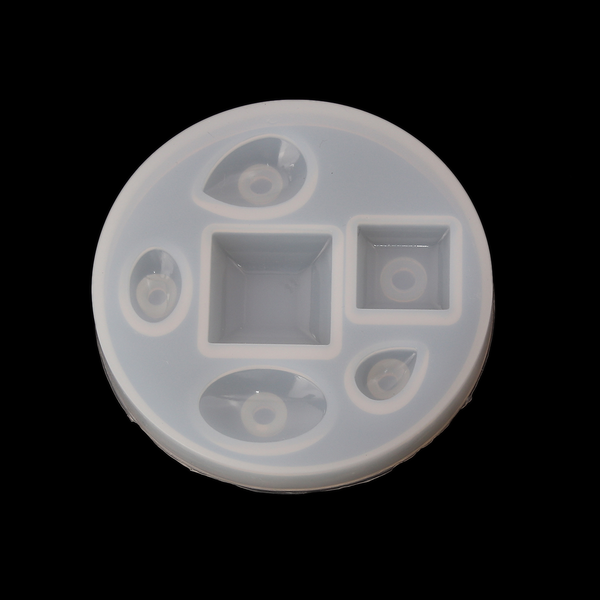 Picture of Silicone Resin Mold For Jewelry Making Round White Geometric 8.2cm(3 2/8") Dia., 1 Piece