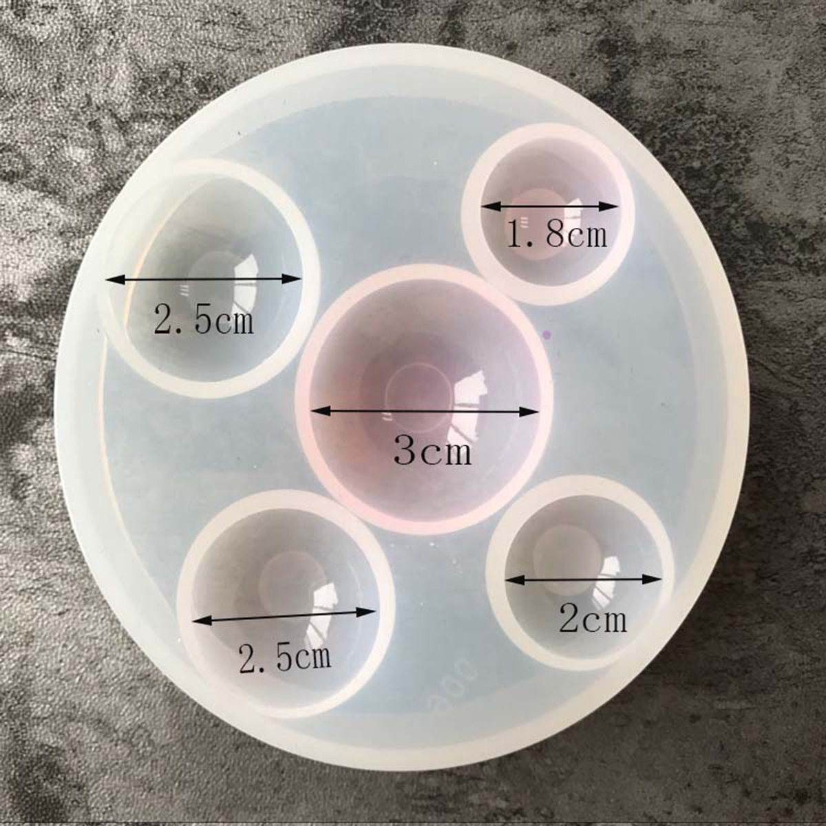 Picture of Silicone Resin Mold For Jewelry Making Round White 8.7cm(3 3/8") Dia., 1 Piece