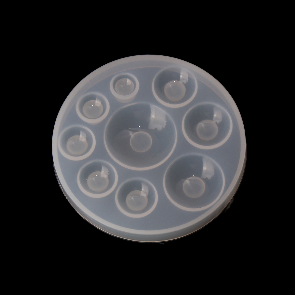 Picture of Silicone Resin Mold For Jewelry Making Round White 8.3cm(3 2/8") Dia., 1 Piece
