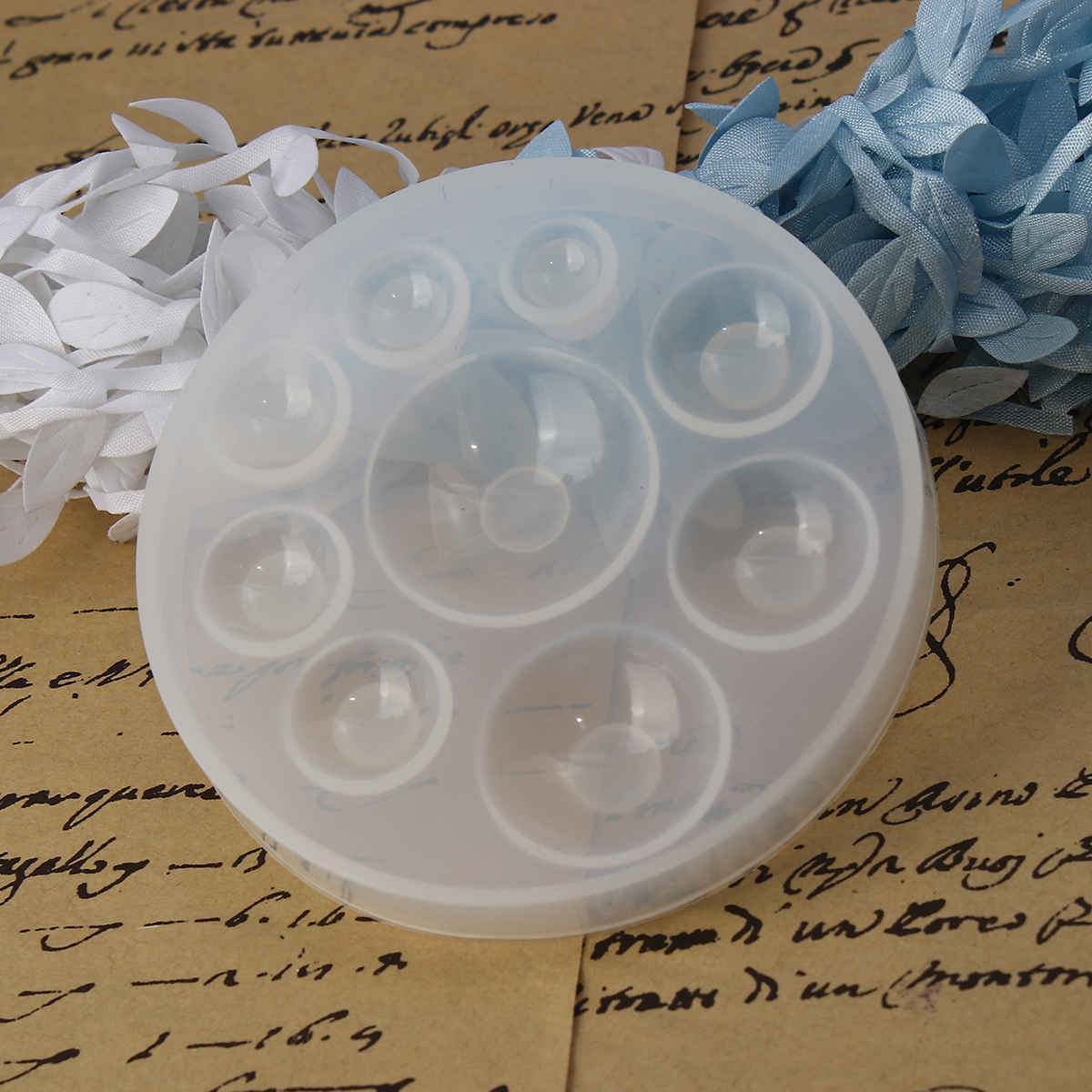 Picture of Silicone Resin Mold For Jewelry Making Round White 8.3cm(3 2/8") Dia., 1 Piece