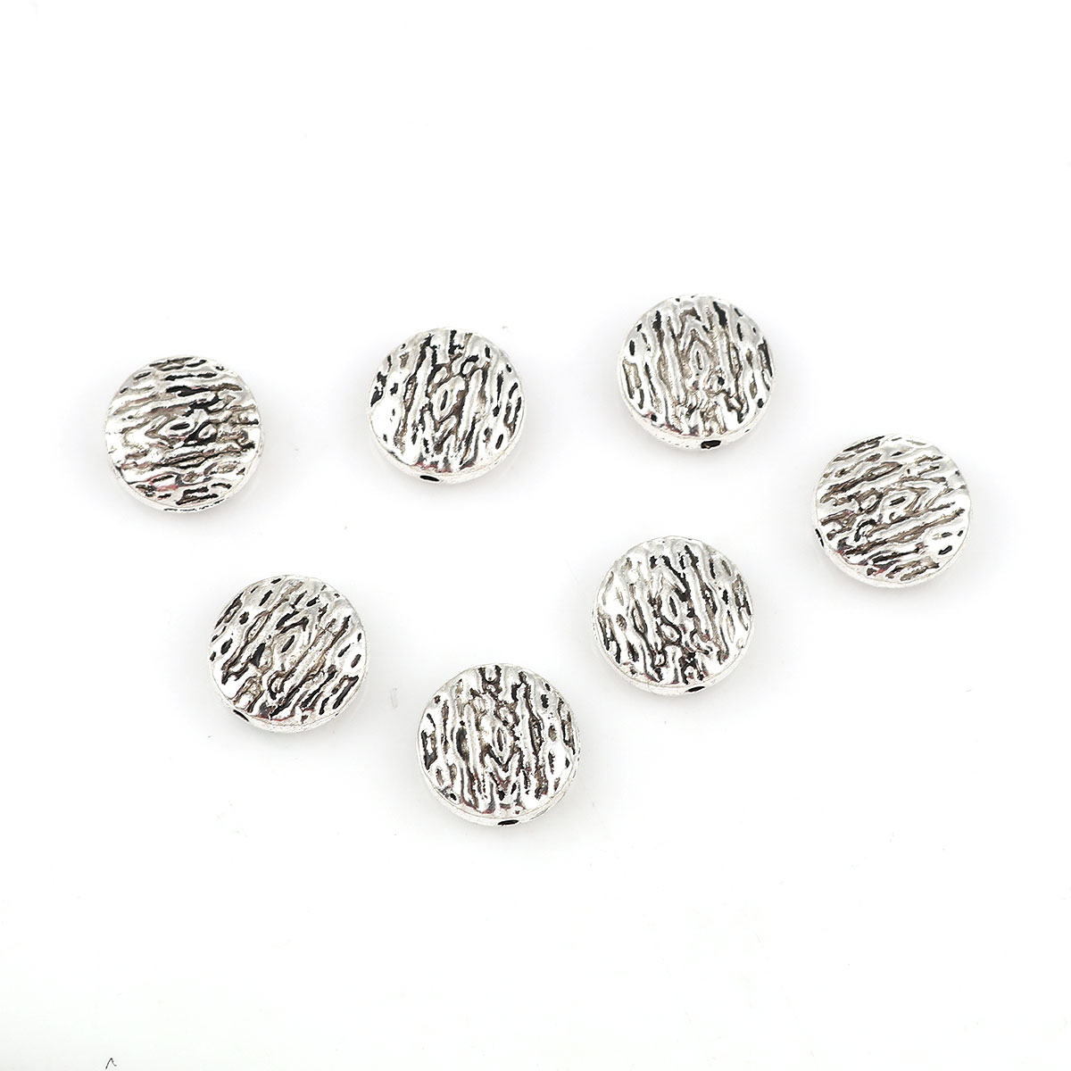 Picture of Zinc Based Alloy Spacer Beads Round Antique Silver About 12mm Dia, Hole: Approx 1.6mm, 30 PCs