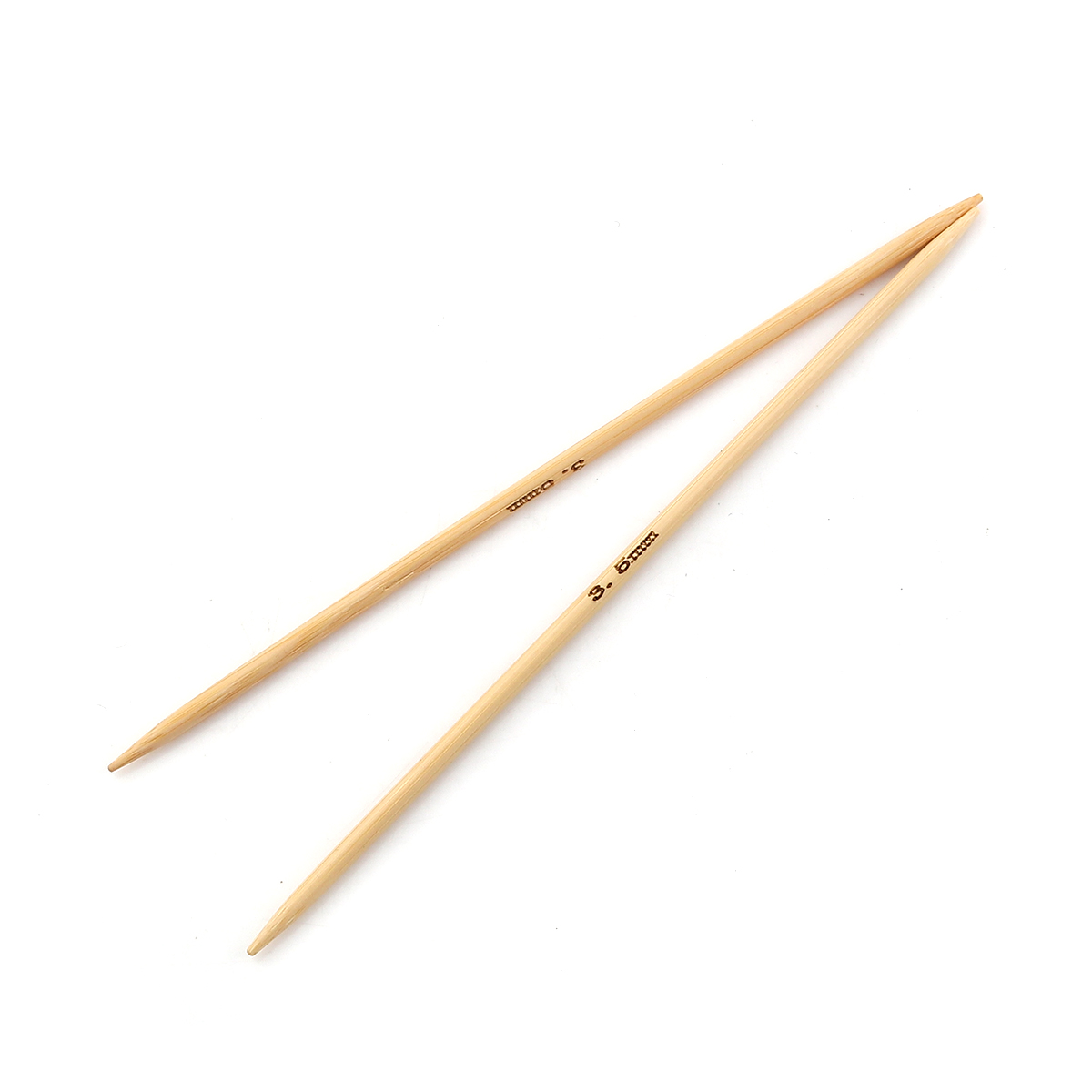 (US4 3.5mm) 竹 ダブルポイント 編み針 ナチュラル 15cm 長さ、 2 個 の画像