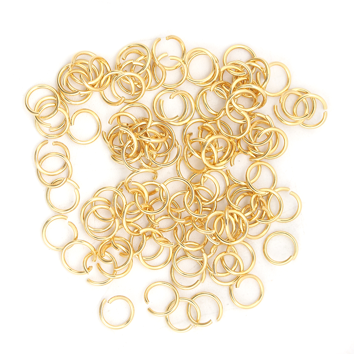 Picture of 0.7mm 304 Stainless Steel Opened Jump Rings Findings Gold Plated 6mm( 2/8") Dia., 200 PCs