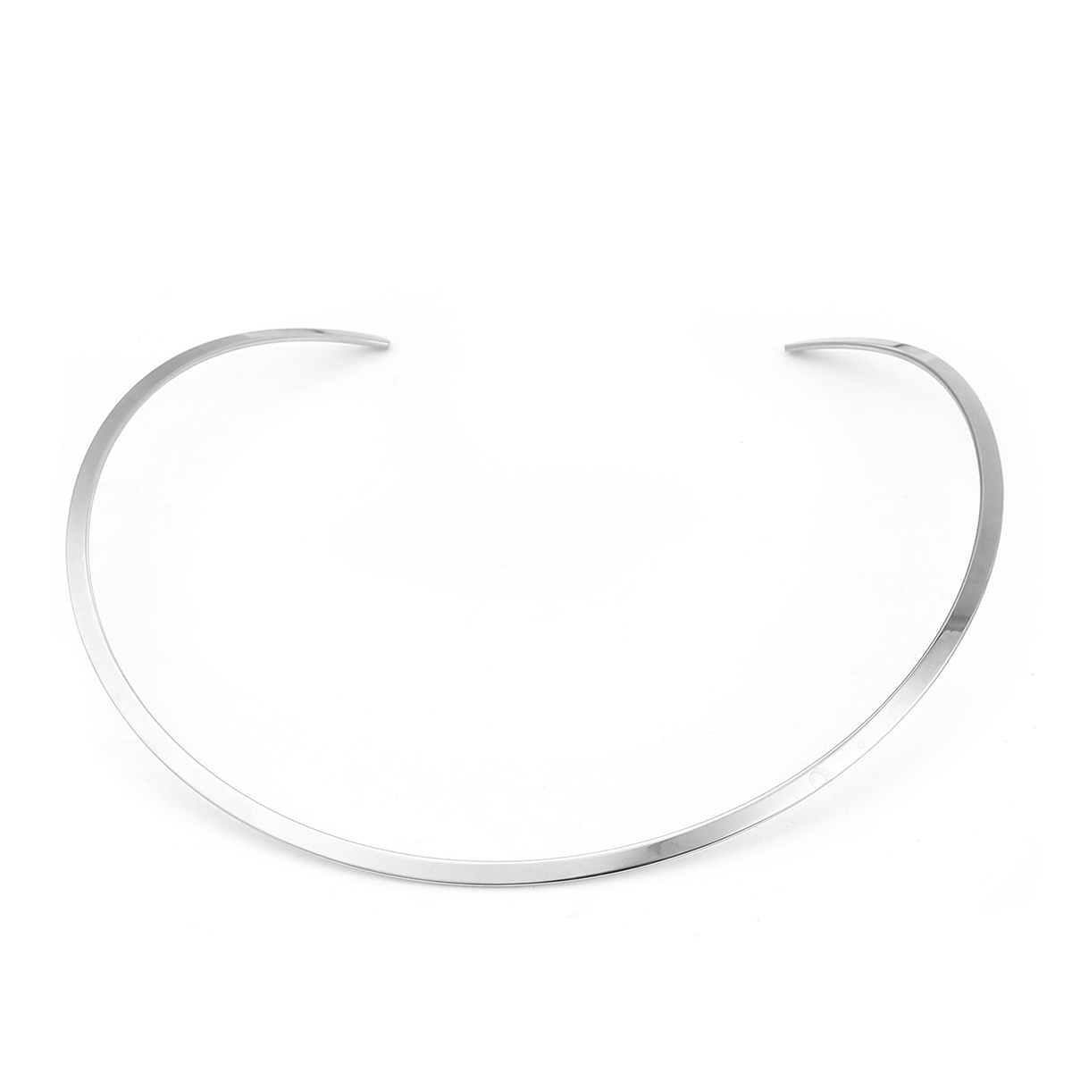 Picture of 304 Stainless Steel Collar Neck Ring Necklace Silver Tone 42.5cm(16 6/8") long, 1 Piece