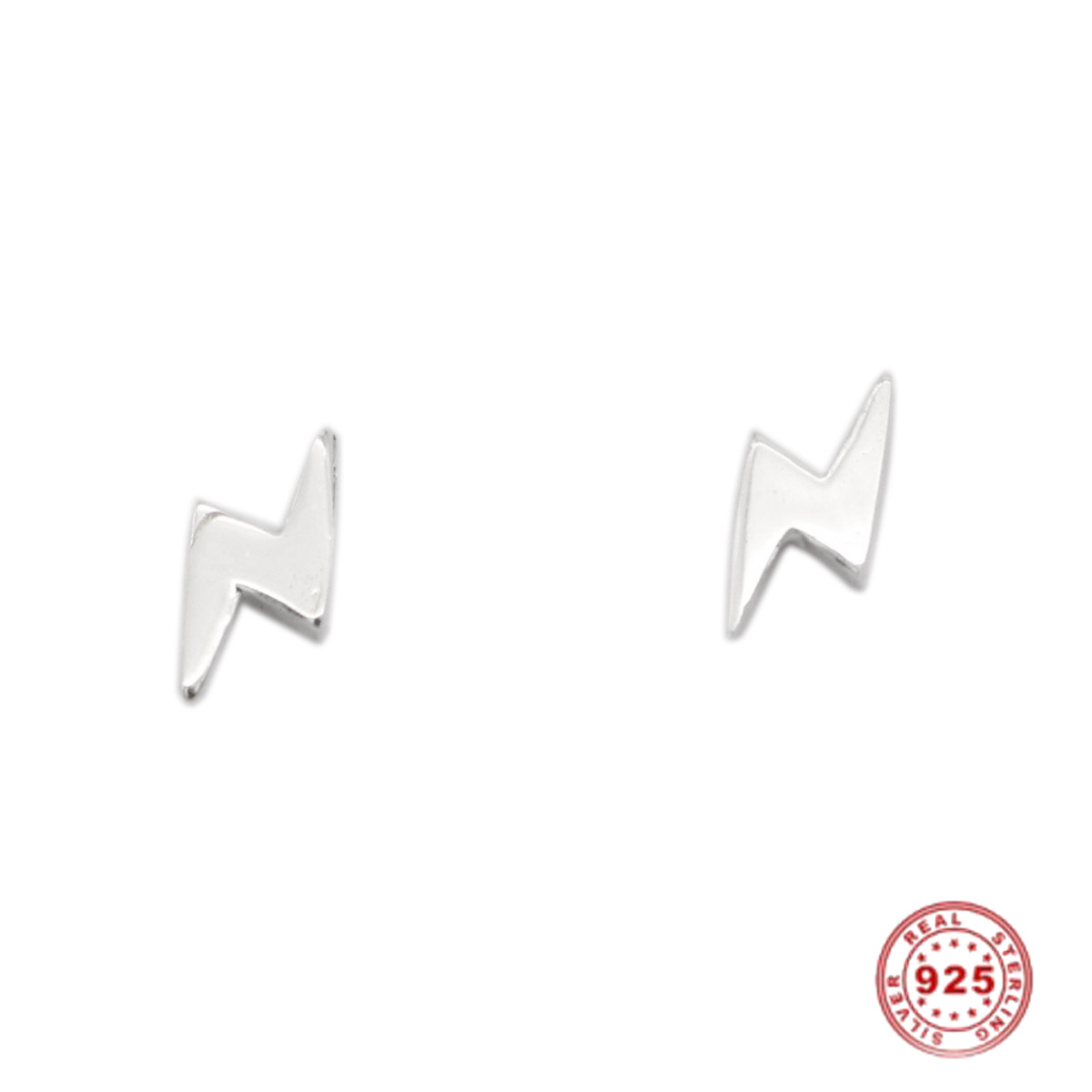 Picture of Sterling Silver Weather Collection Ear Post Stud Earrings Silver Lightning 7mm x 3mm, Post/ Wire Size: (21 gauge), 1 Pair