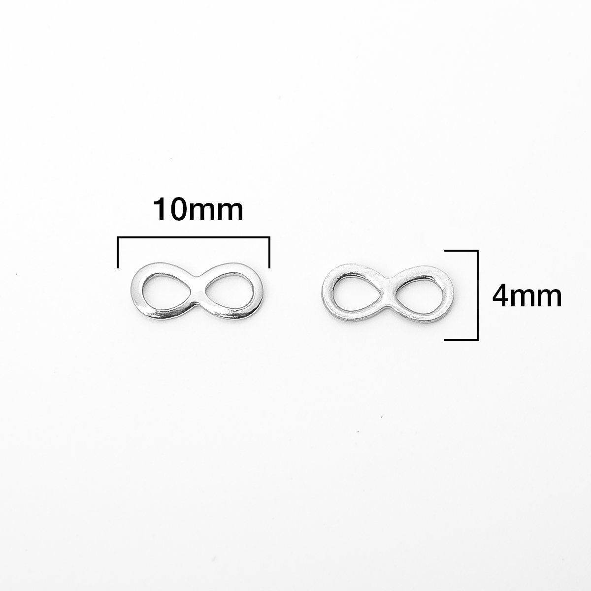 Picture of 304 Stainless Steel Connectors Infinity Symbol Silver Tone 10mm x 4mm, 10 PCs