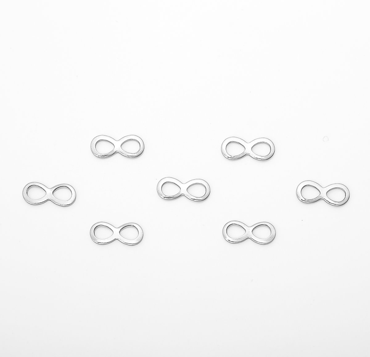 Picture of 304 Stainless Steel Connectors Infinity Symbol Silver Tone 10mm x 4mm, 10 PCs