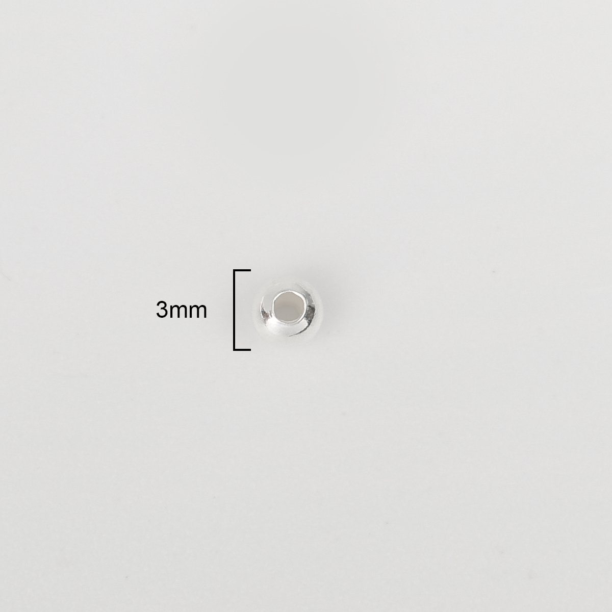 Picture of Sterling Silver Spacer Beads Round Silver About 3mm Dia., Hole:Approx 1.2mm, 1 Gram (Approx 20-21 PCs)