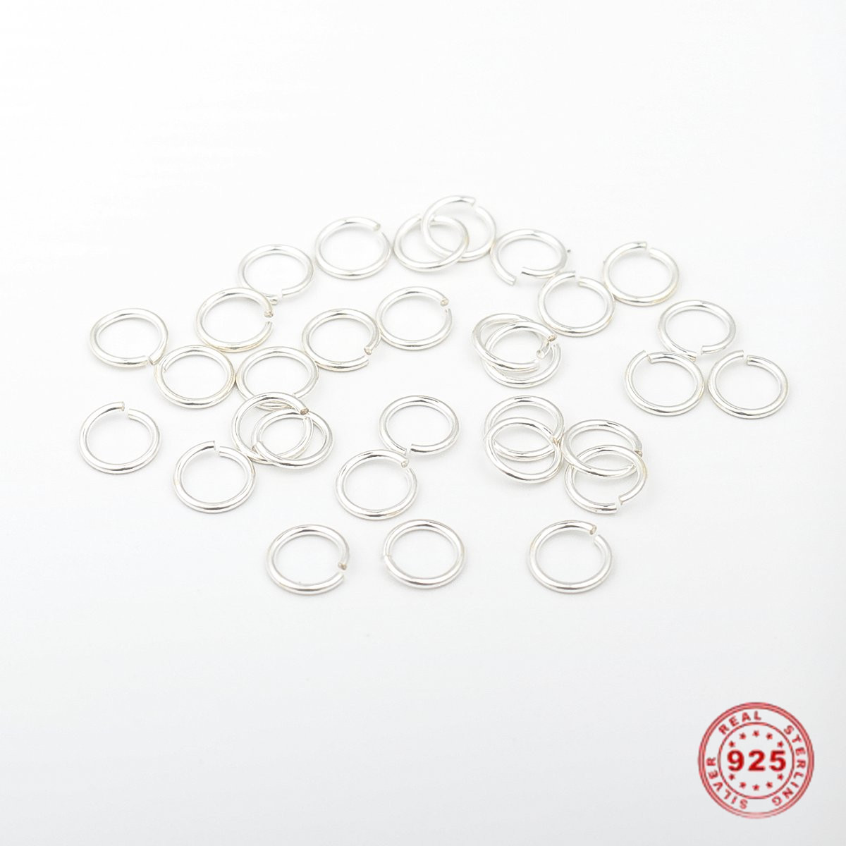 Picture of 1mm Sterling Silver Open Jump Rings Findings Round Silver 8mm Dia., 1 Gram (Approx 5-6 PCs)