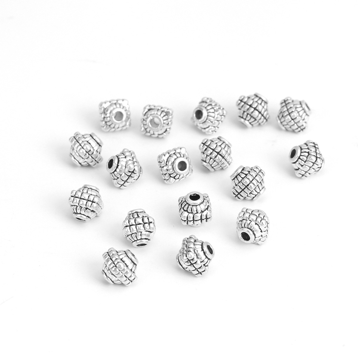 Picture of Zinc Based Alloy Spacer Beads Barrel Antique Silver 8mm x 8mm, Hole: Approx 2.2mm, 50 PCs