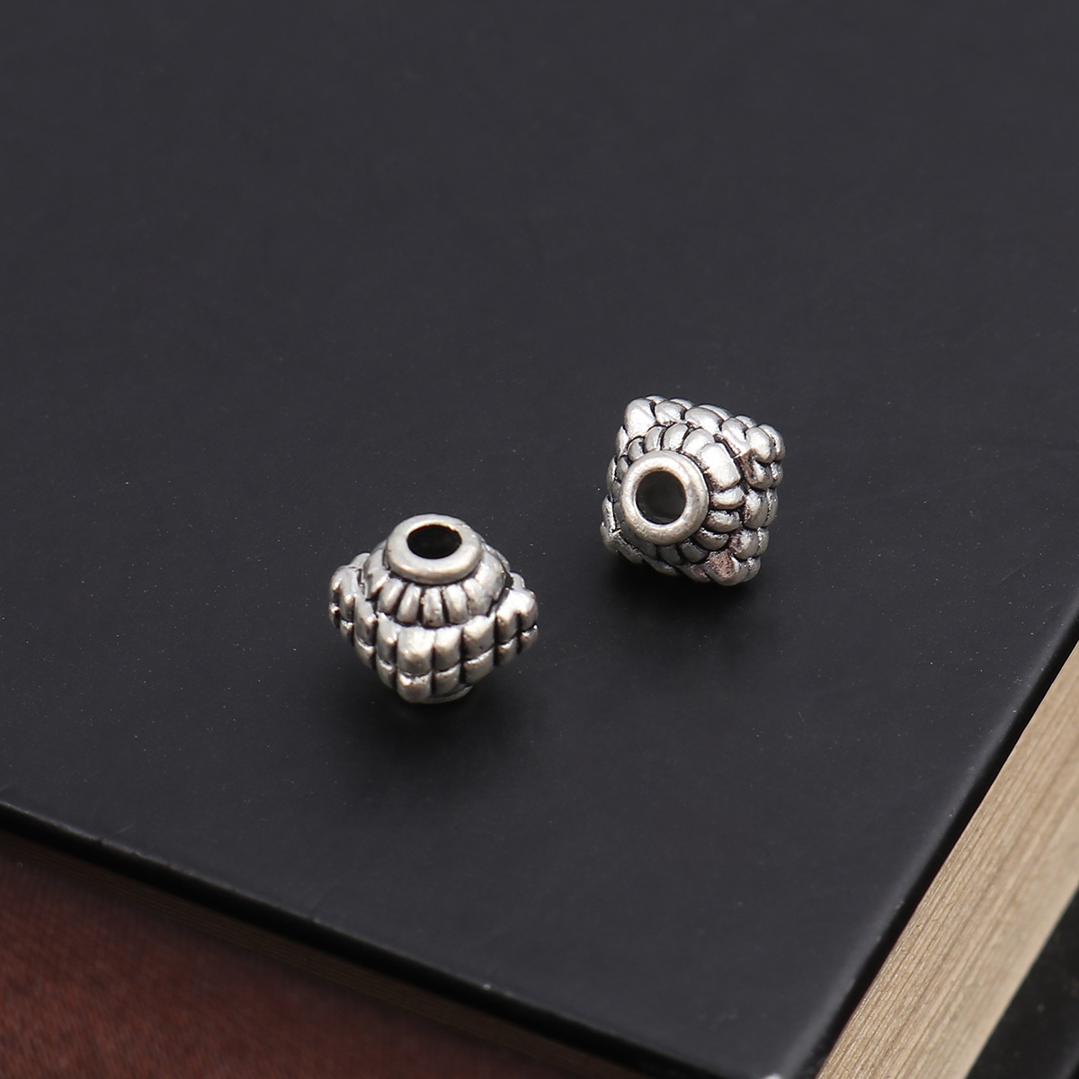 Picture of Zinc Based Alloy Spacer Beads Barrel Antique Silver 8mm x 8mm, Hole: Approx 2.2mm, 50 PCs