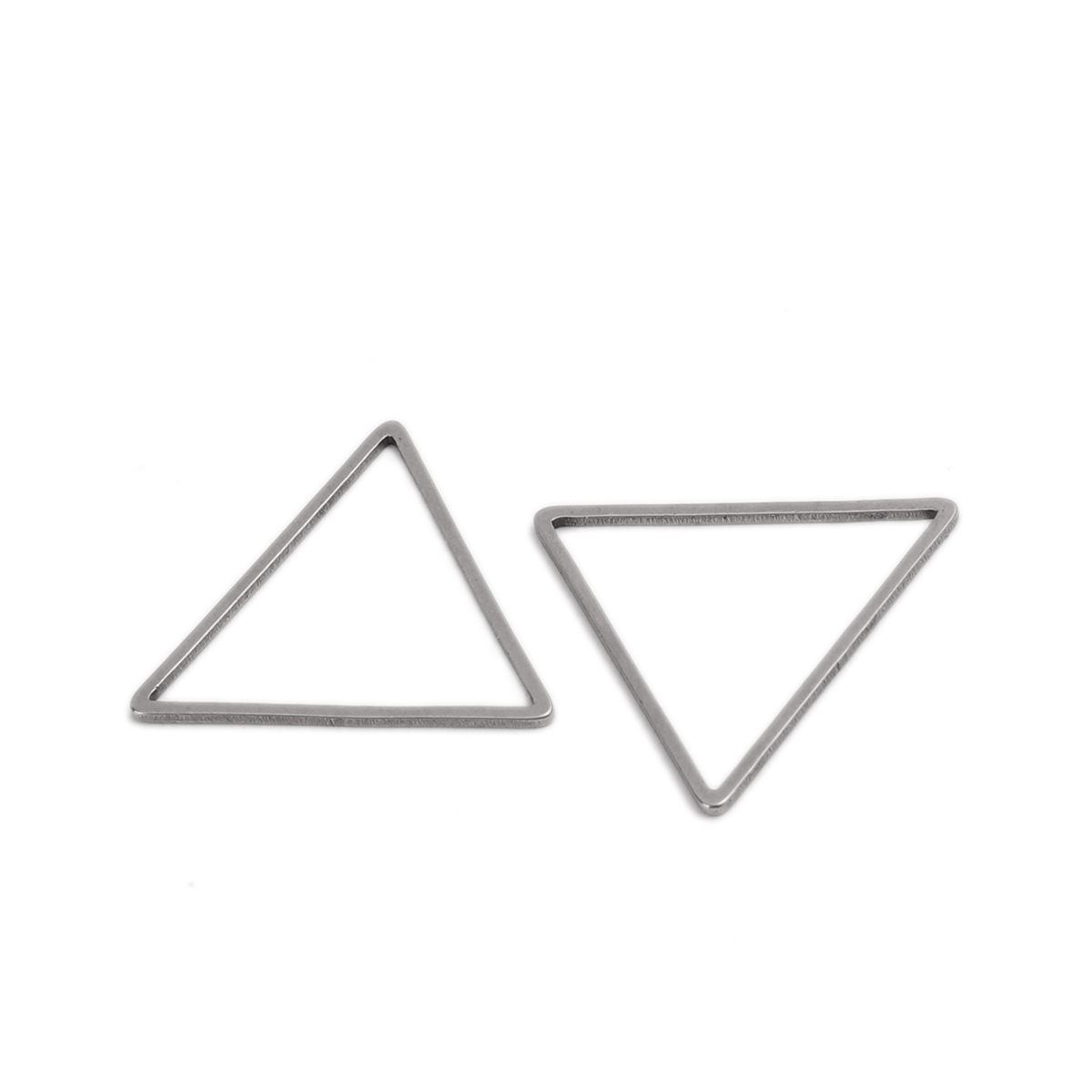 Picture of 304 Stainless Steel Frame Connectors Triangle Silver Tone Hollow 23mm x 20mm, 20 PCs