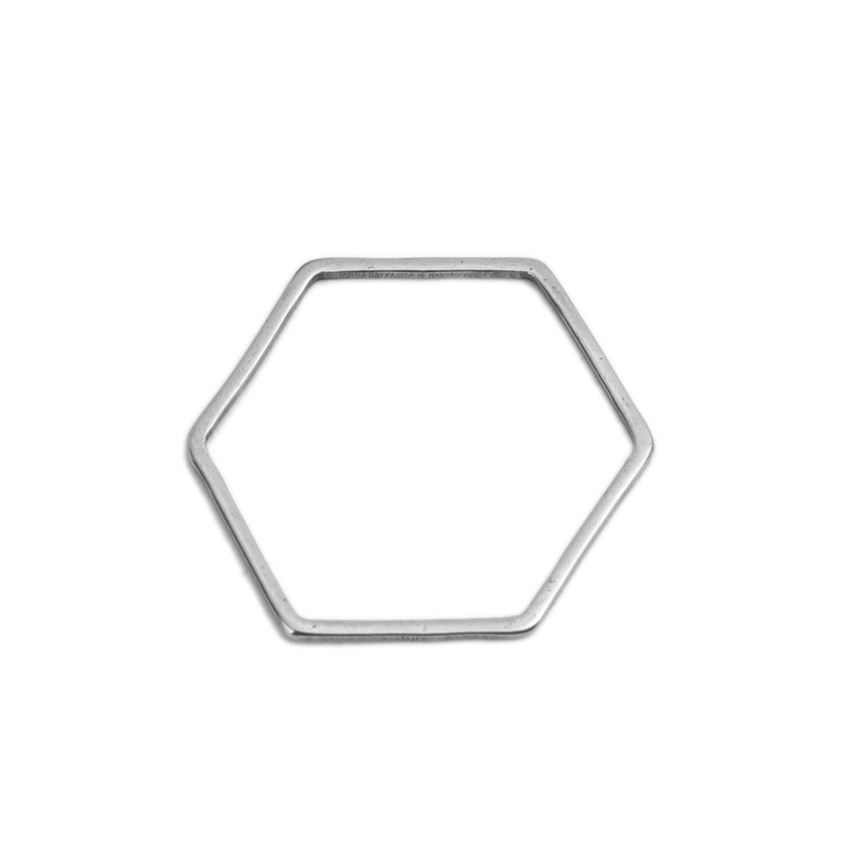 Picture of 304 Stainless Steel Frame Connectors Hexagon Silver Tone Hollow 22mm x 20mm, 20 PCs